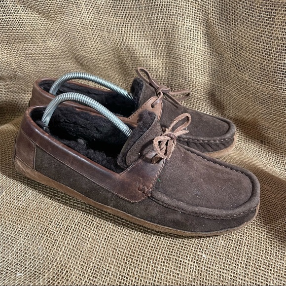 Ugh Byron Suede Leather Slipper Moccasin Slip on - Picture 9 of 9